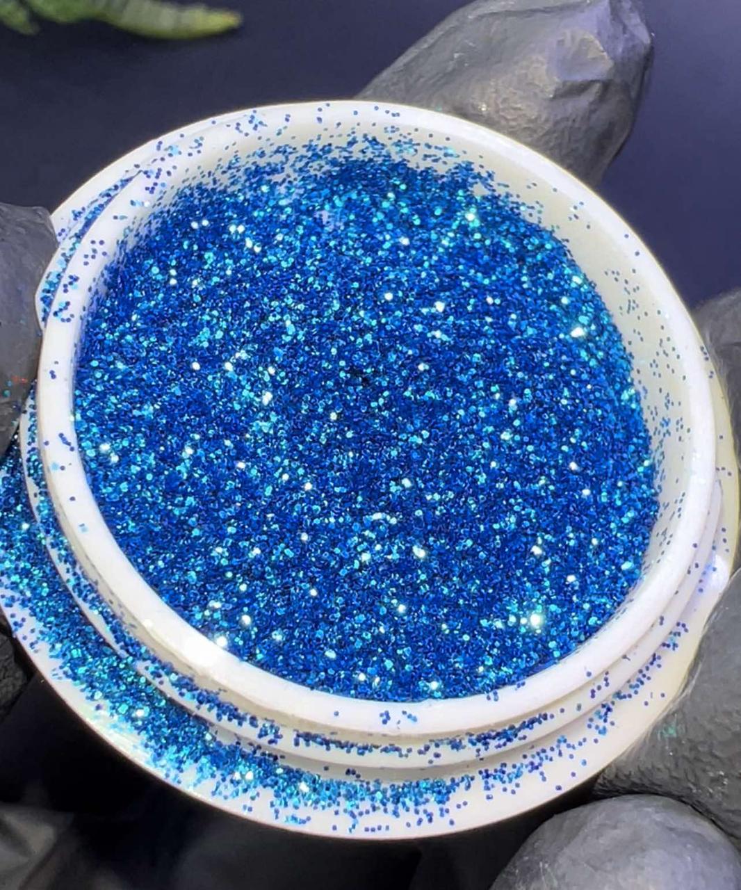 Блискітки (пісок) для дизайну нігтів яскраво сині