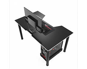 Геймерський ігровий стіл ZEUS™ GAMER-3 чорний, фото 4