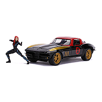 Машинка металлическая Jada Марвел Мстители с фигуркой Черной Вдовы