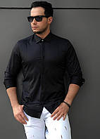 Черная мужская рубашка с длинным рукавом из Турции, новинка 2024 года
