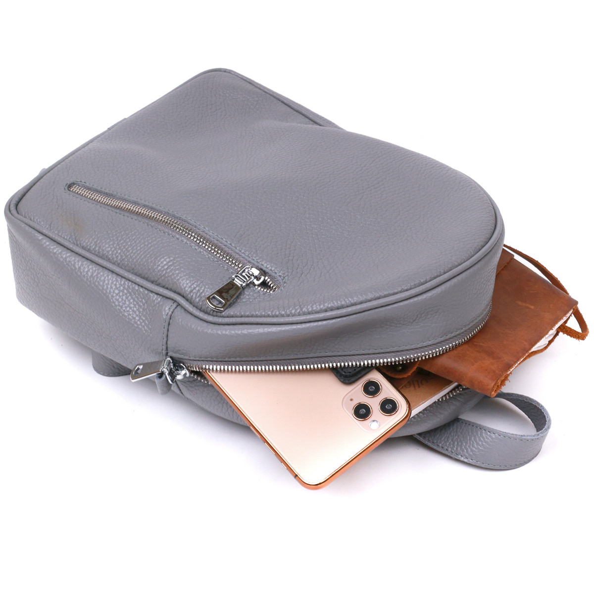 Вместительный, оригинальный, практичный женский мини рюкзак Shvigel 16323 Серый, красивые, стильные рюкзаки - фото 5 - id-p1697731016