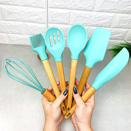 Набір кухонного приладдя 6 предметів м'ятного кольору Kitchen Set, фото 1