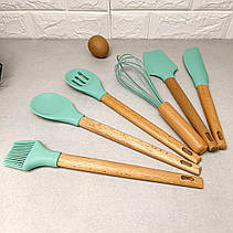 Набір кухонного приладдя 6 предметів м'ятного кольору Kitchen Set, фото 5