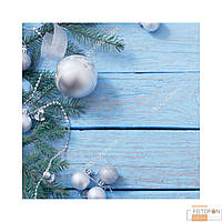 Вініловий фотофон для предметної зйомки Christmas decoration blue wooden background