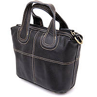 Сумка женская на молнии флотар Vintage 20407 Черная, небольшая, стильная женская сумочка на каждый день,