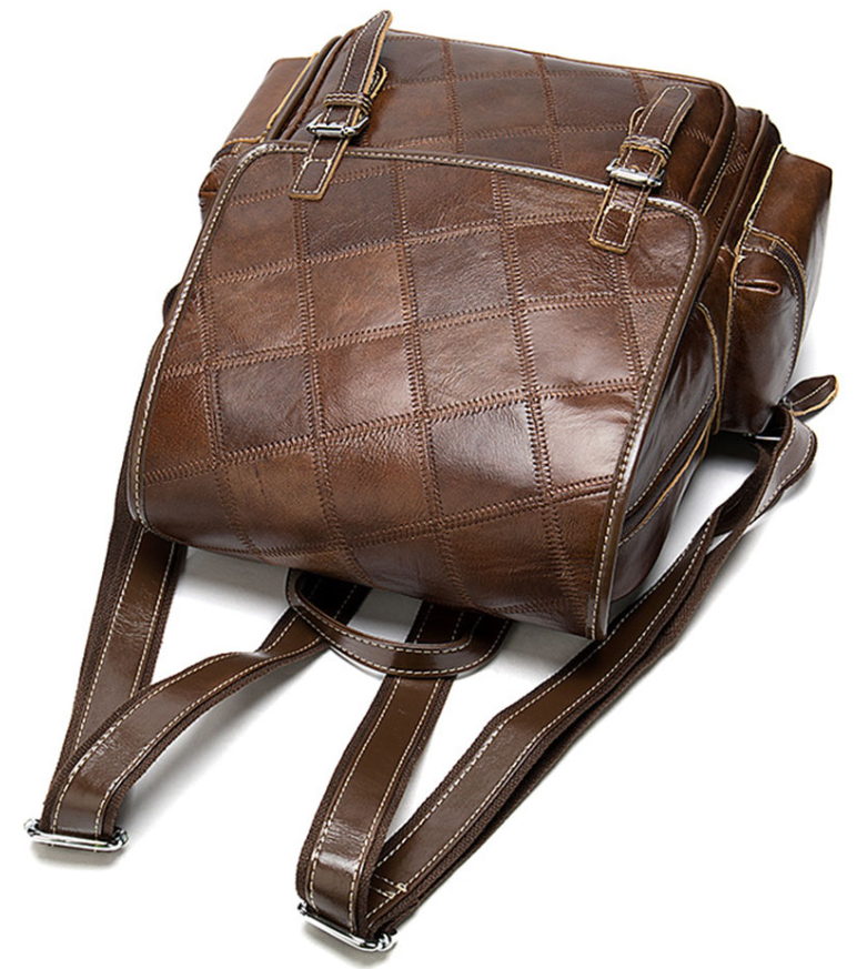 Модный, красивый, городской, стильный рюкзак женский в клетку Vintage 20049 коричневый, молодежные рюкзаки - фото 5 - id-p1697725195