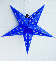 Картонные звезды, размер - 60 см, цвет - синий (голограмма)