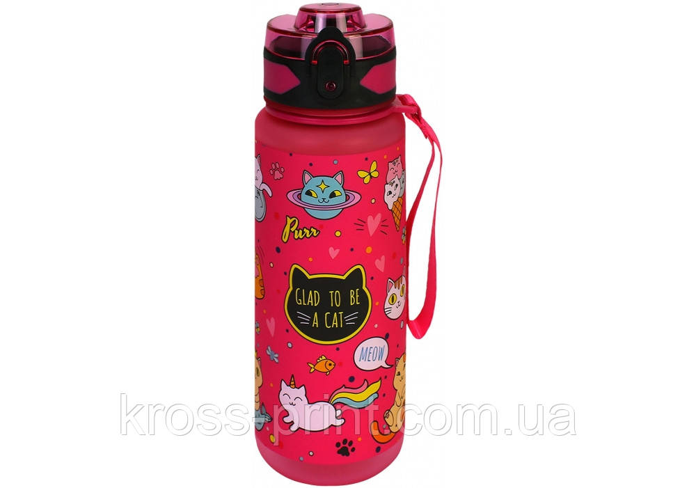 Пляшка для води Kitty, 500 мл, рожна