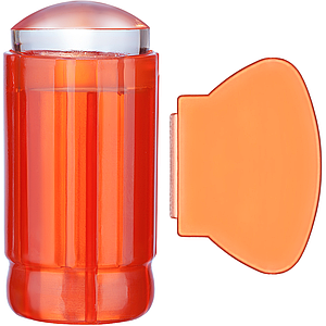 Штамп для стемпинга силіконовий помаранчевий зі скребком