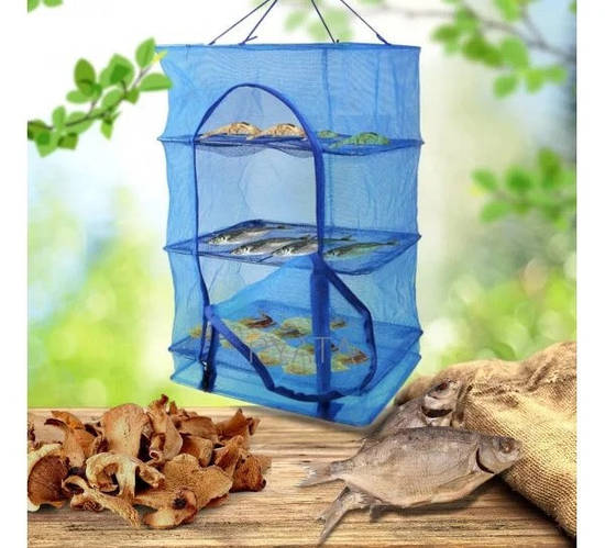 Сетка для сушки рыбы (сушилка для фруктов, овощей) трехярусная 54х54х75 ...