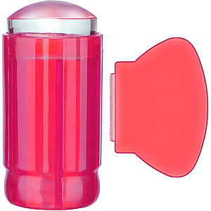 Штамп для стемпинга силіконовий зі скребком напівпрозорий малиновий