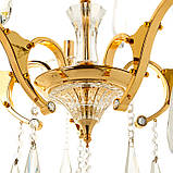 Люстра класична з 5 плафонами з прозорого скла кольору золото, фото 3