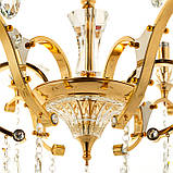 Люстра класична з прозорим декором зі скла кольору золото, фото 3