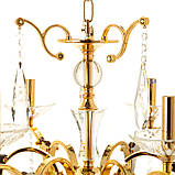 Люстра класична з прозорим декором зі скла кольору золото, фото 4