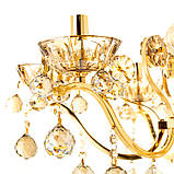 Люстра класична золота з 6 скляними плафонами медового кольору, фото 4