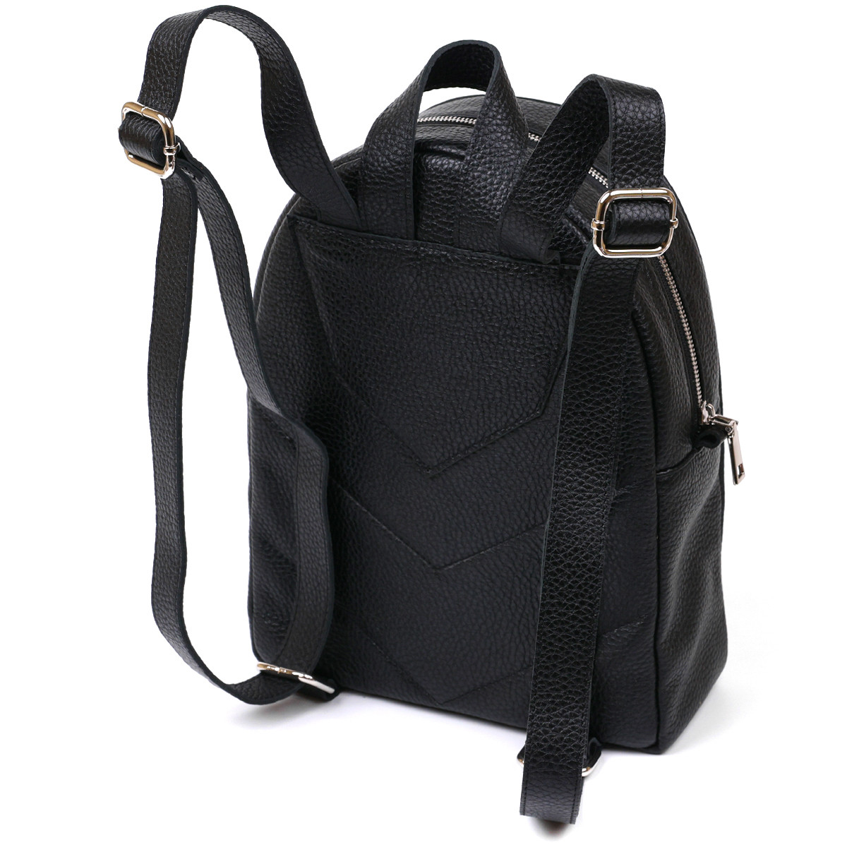 Женский, вместительный, практичный рюкзак из натуральной кожи Shvigel 16302 Черный, молодежные рюкзаки - фото 2 - id-p1697728609