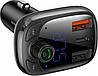 Автомобільний FM-модулятор Baseus T-Typed Bluetooth CCTM-B01 (2USB/1Type-C/36W) Чорний, фото 3