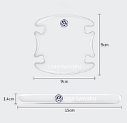 Захисні наклейки під ручку авто Volkswagen Прозорі 4 шт (KG-5406), фото 2