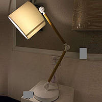 Настільна лампа торшер з бежевим абажуром і регульованою ніжкою
