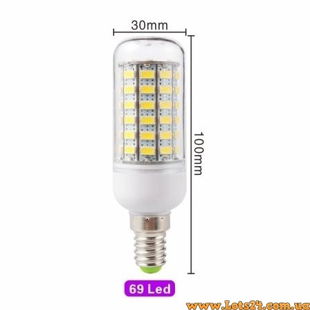 Енергоощадна світлодіодна лампа E14 72 LED лампочка Е14