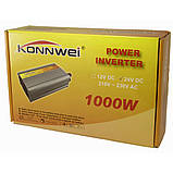 Перетворювач напруги від акумулятора KONNWEI 1000W автомобільний інвертор 24V-220V, фото 8