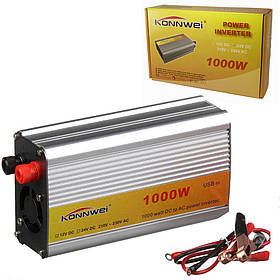 Перетворювач напруги від акумулятора KONNWEI 1000W автомобільний інвертор 24V-220V