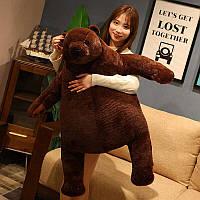 Качественная игрушка-обнимашка Бурый медведь 100 см Коричневый, Медведь подушка-антистресс плюшевая