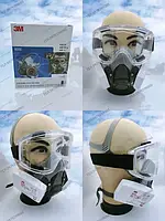 Респіратор Протигаз маска 3 м 6200 фільтра 6035 окуляри захисні