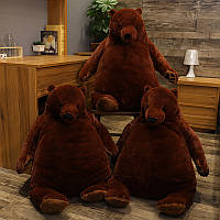 Мягкие игрушки-подушки Бурый медведь 100 см Коричневый, Мягкая интерьерная игрушка, Игрушки мишки обнимашки