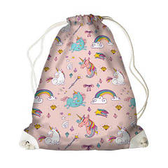 Дитячий рюкзак-мішок рожевий із принтом 26x36 см. BST 1241983
