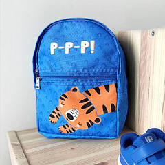 Рюкзак для хлопчика блакитний з принтом 22х28х12 см. BST 1241976
