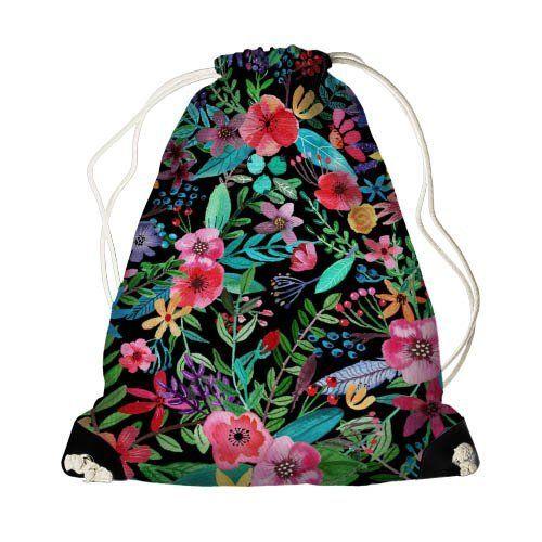 Рюкзак мішок для дівчинки чорний з принтом 26x36 см. BST 1241994