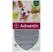 Краплі Адвантікс для собак до 4кг 0,4 1 пипетка Bayer адвантикс 4 дози