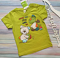 Детская салатовая футболка с принтом Nici р. 24 мес