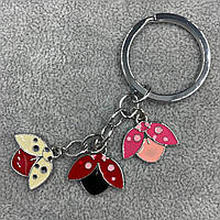 Брелок металевого сріблястого кольору різнобарвні сонечко покритий кольоровою емаллю довжина 8,5 см