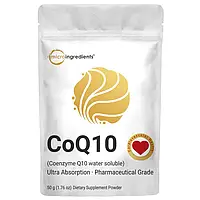 Microingredients Coenzyme Q 10 , COQ10 Powder, 50 Grams, Органический порошек коэнзима COQ10, 50 грам