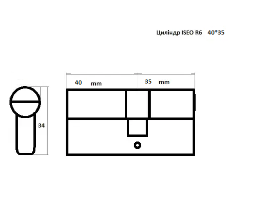 Циліндр ISEO R6 40*35 ключ-ключ сатин 20534г, фото 2