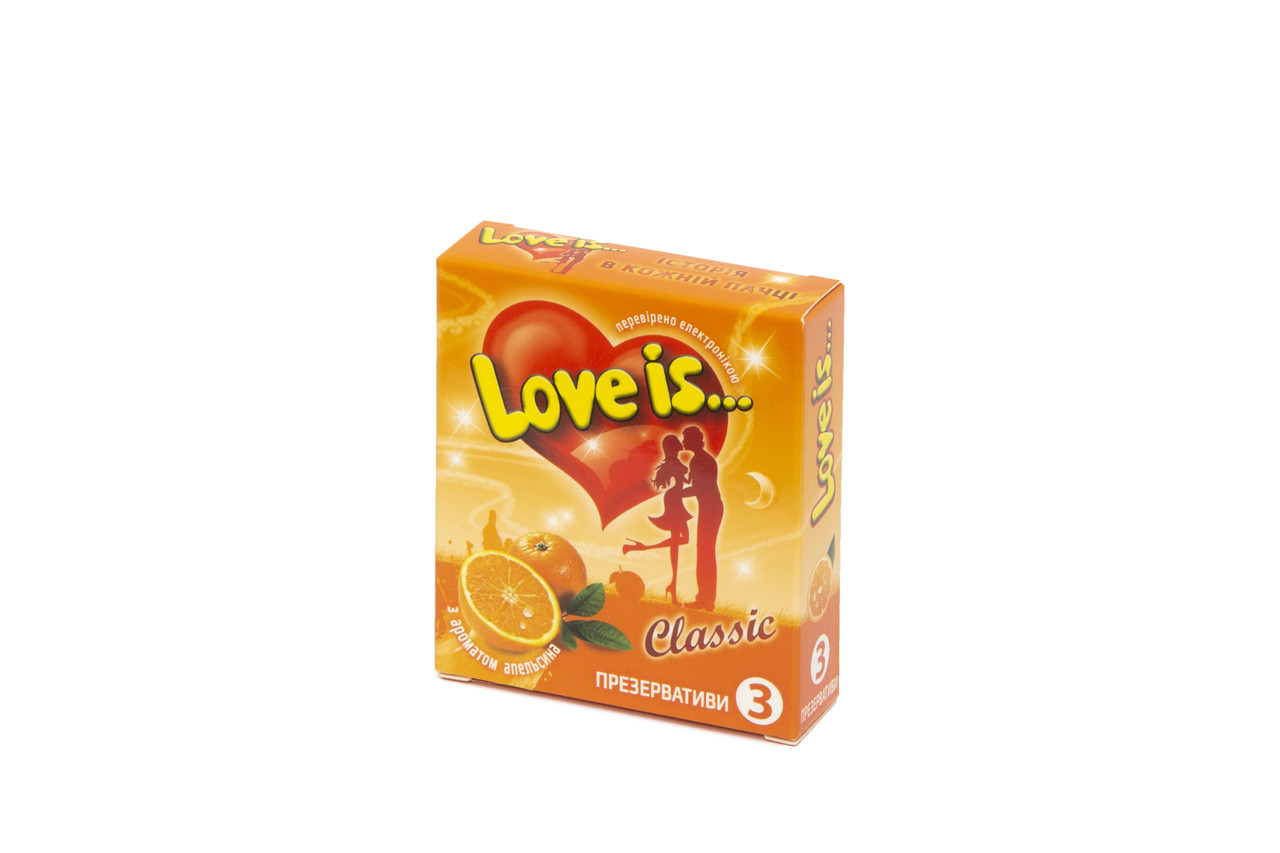 Презервативи Love is… Classic з ароматом апельсину 3 штуки