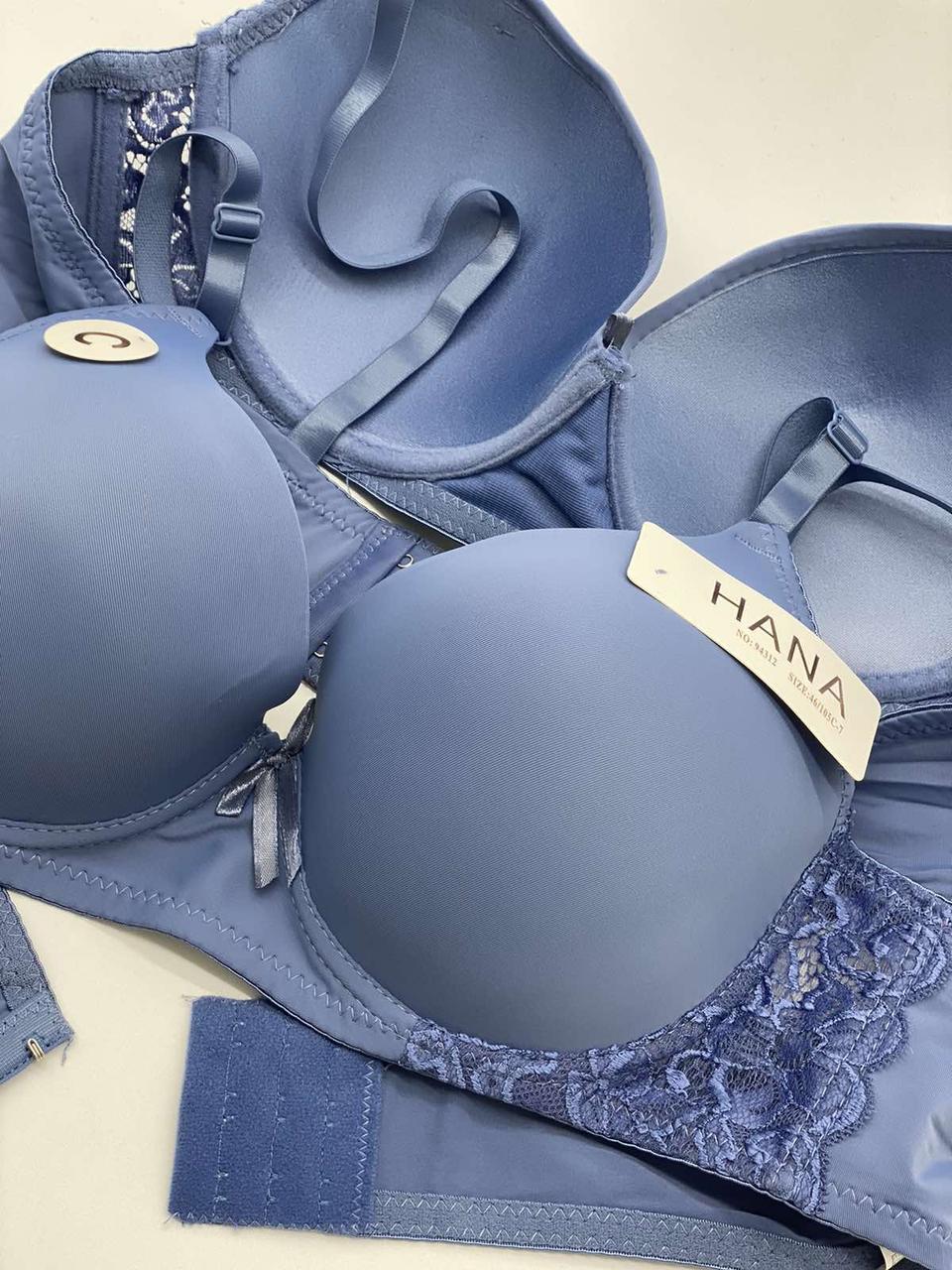 Бюстгальтер гладкий синій на 3 гачки HANA чашка з 94312-5, фото 1