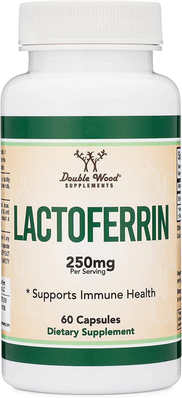 Double Wood Lactoferrin / Лактоферрін Підтримка імунітету 125 мг 60 капсул 07/24