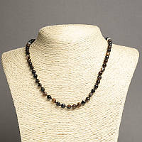 Намисто коричневий Агат гранована кулька d-6мм+-L-45см+- купити біжутерію дешево оптом в інтернеті