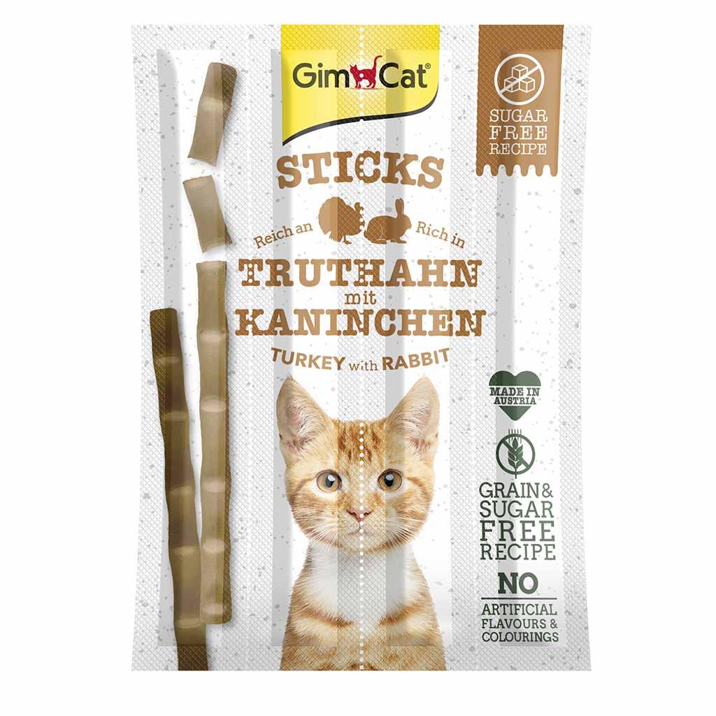 М'ясні палички для котів і кішок Gimcat Sticks з індичкою і кроликом, 4шт