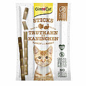 М'ясні палички для котів і кішок Gimcat Sticks з індичкою і кроликом, 4шт