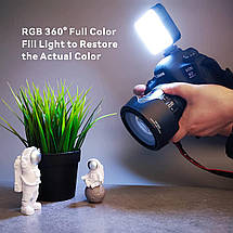 Портативний різнобарвний відеосвітло Luxceo W64RGB Mini 2500-9000K, фото 3