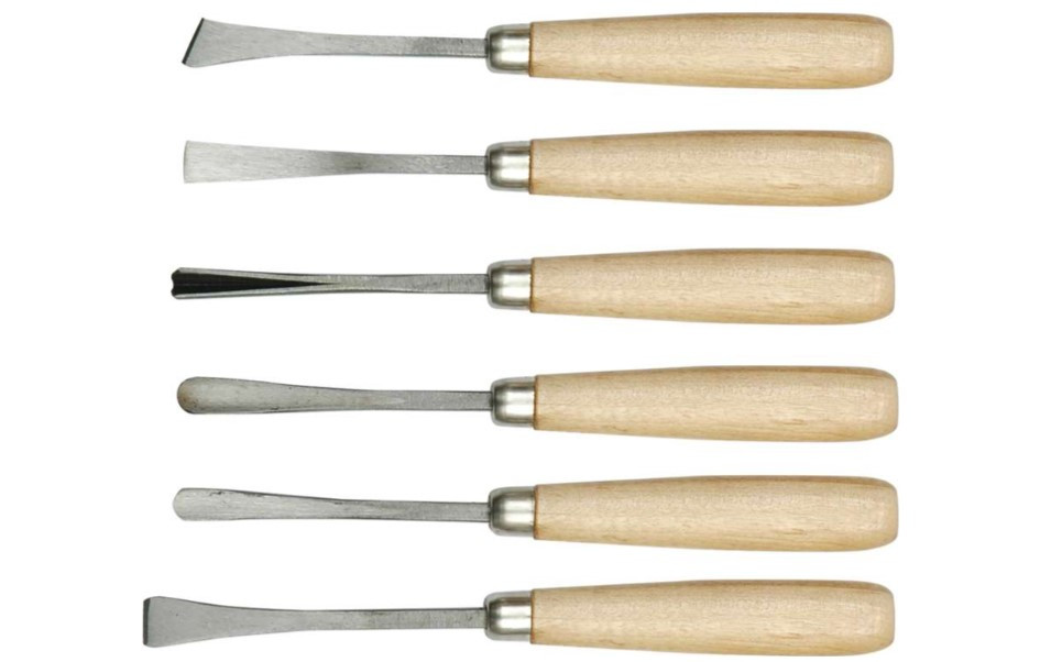 Набір стамесок, різців по дереву для фігурного різьблення, 6шт VOREL 25700