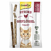 М'ясні палички для котів і кішок Gimcat Sticks з м'ясом птиці, 4шт