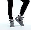 Чоловічі зимові кросівки Nike Air Force Winter Mid Grey (Сірі) Взуття Найк Аір Форс Високі тепле хутро унісекс, фото 5