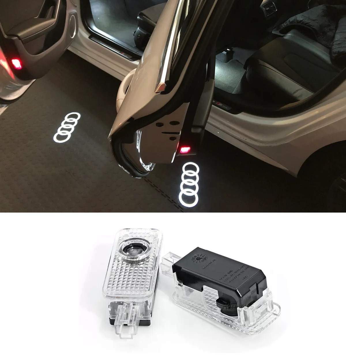 Підсвітка дверей з логотипом Аудіо Audi E-tron, A4L (17-19) A7 (12-19), A8 (11-) Q3 (12-) Q5L Q7 A6L 2 шт.