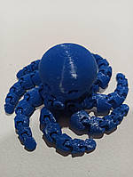 25 см. Рухома іграшка восьминіг. 3D-друк безпечним органічним пластиком. (Подарунок, статуетка, декор) Синій