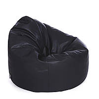 Кресло-мешок беcкаркасное люкс со съемным чехлом MeBelle AIR, размер S, износостойкий черный кожзам